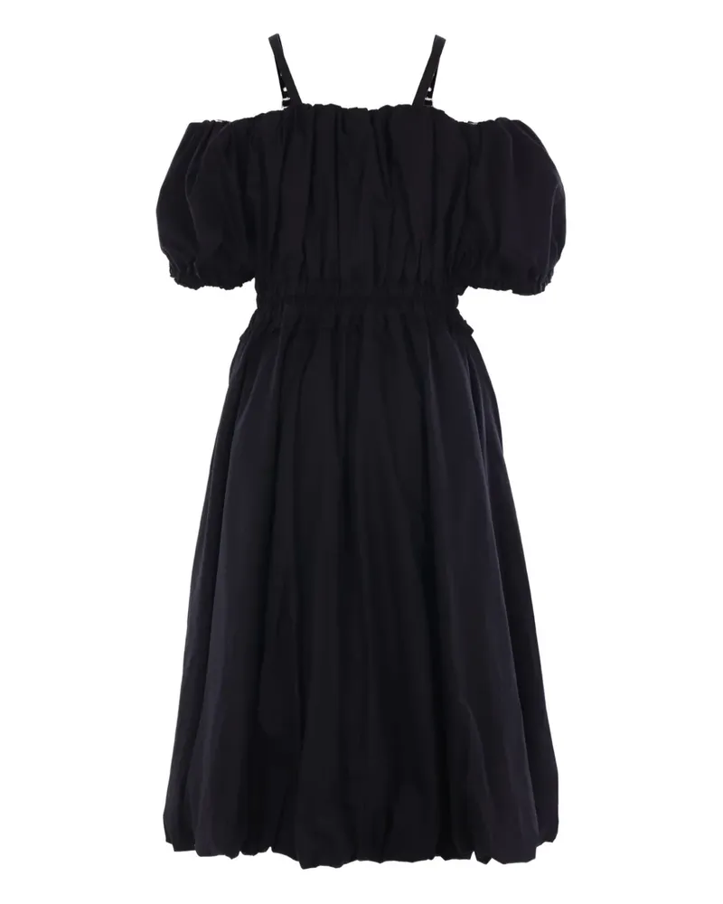 Noir Kei Ninomiya Midikleid mit Puffärmeln - Schwarz Schwarz