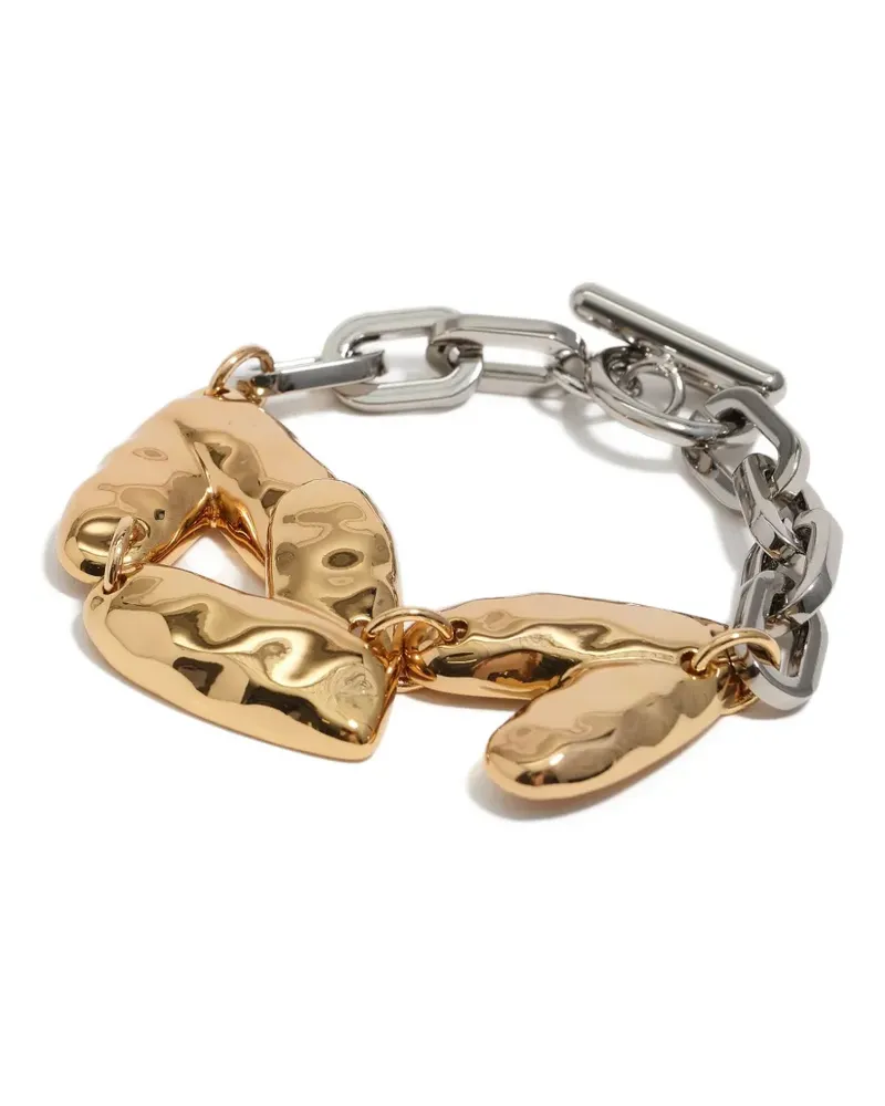 BIMBA Y LOLA Armband mit strukturierten Herzen - Gold Gold