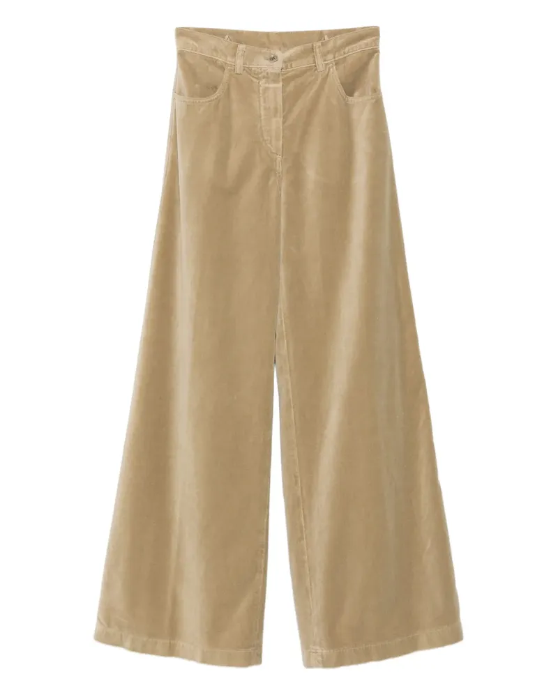 ASPESI Samthose mit weitem Bein - Nude Nude