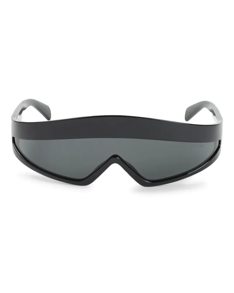 Prada Sonnenbrille mit Shield-Gestell - Schwarz Schwarz