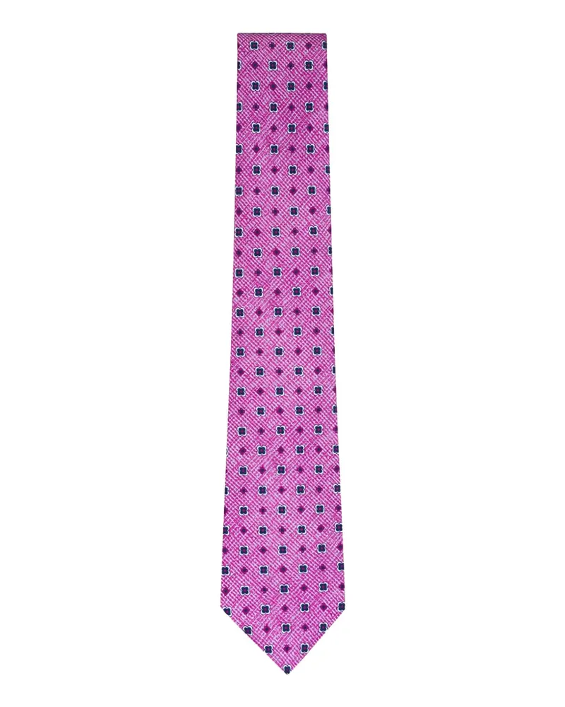 Kiton floral-print silk tie - Rosa Rosa