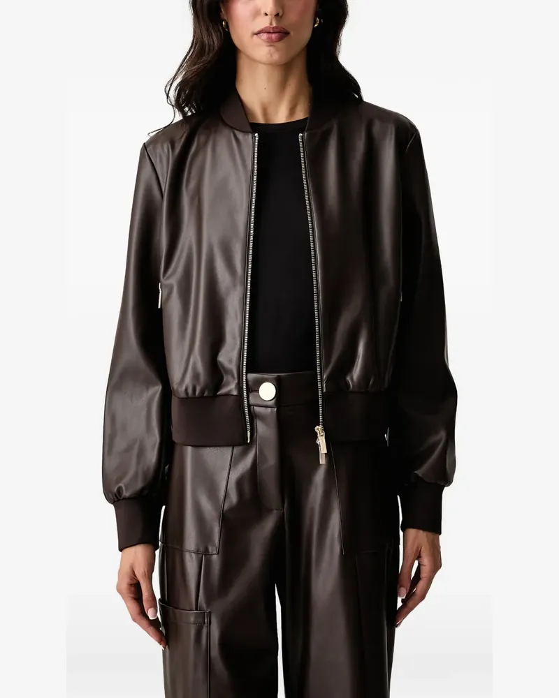 Armani Exchange faux-leather bomber jacket - Braun Braun