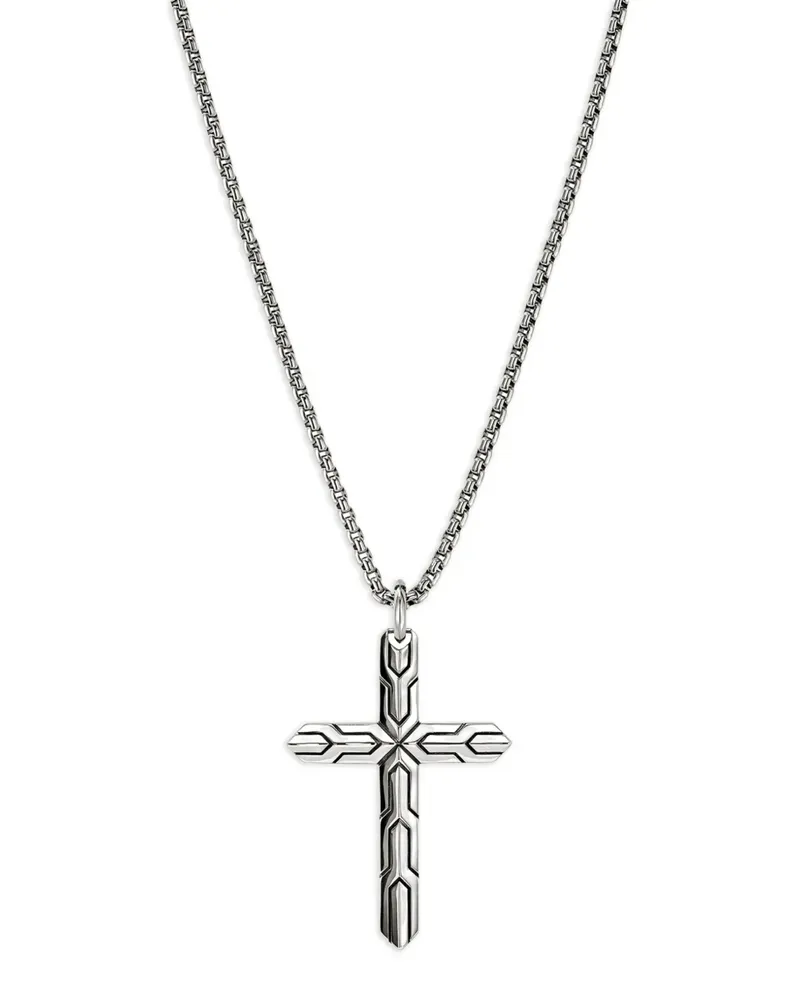 John Hardy Cross Halskette aus Sterlingsilber mit Anhänger Silber