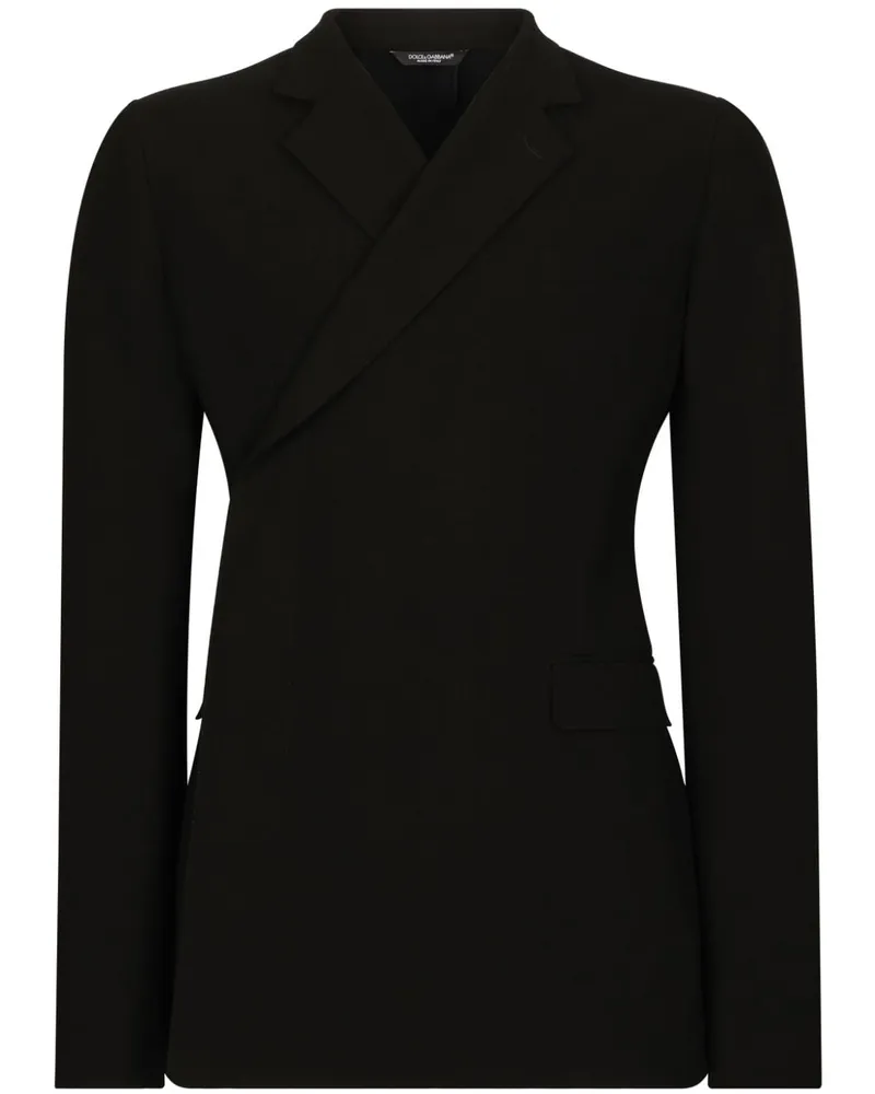 Dolce & Gabbana Gewickeltes Wollsakko - Schwarz Schwarz