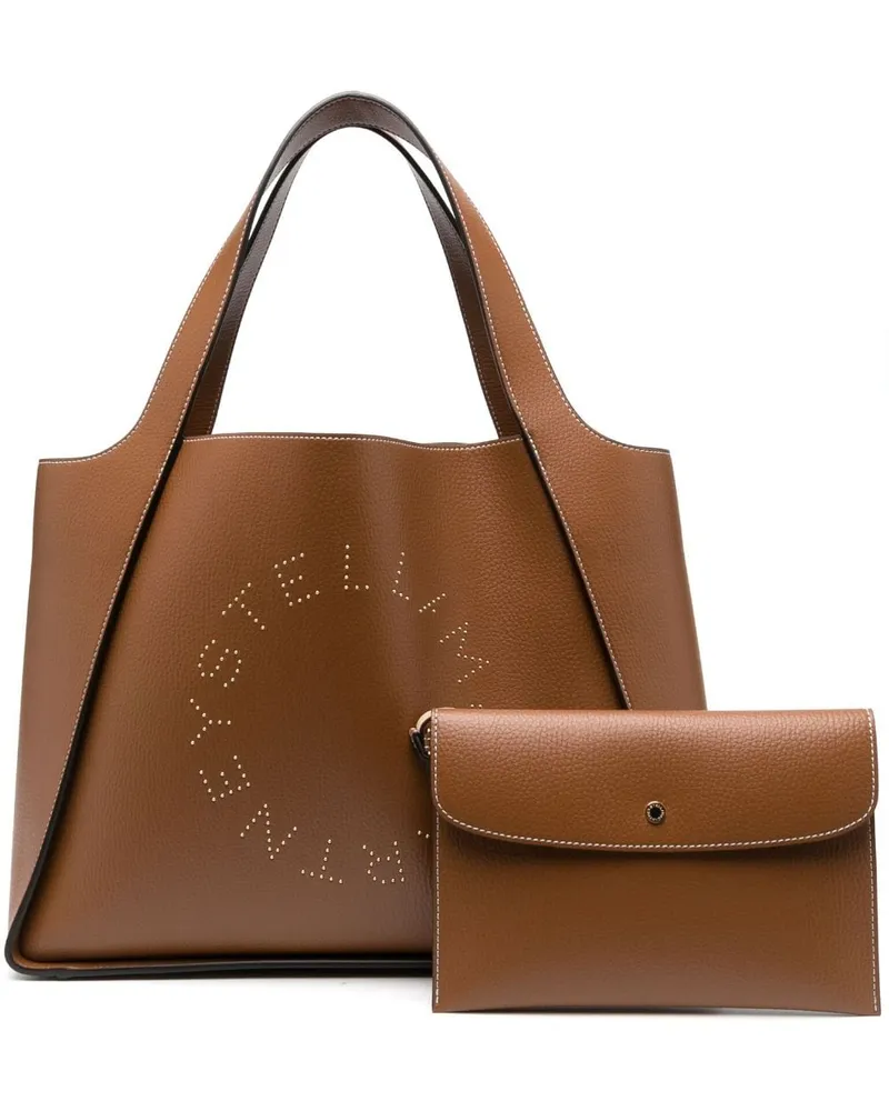 Stella McCartney Handtasche mit Logo-Applikation - Braun Braun