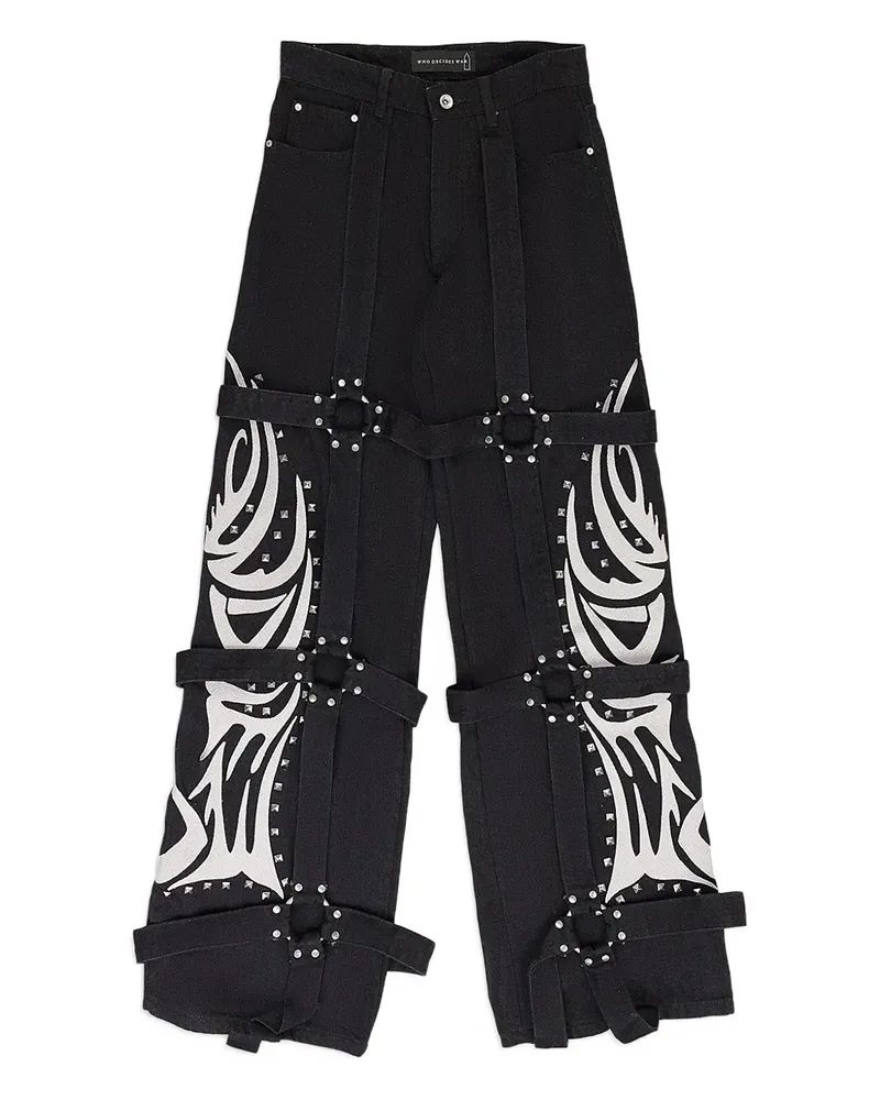 WHO DECIDES WAR Winged Jeans - Schwarz Schwarz