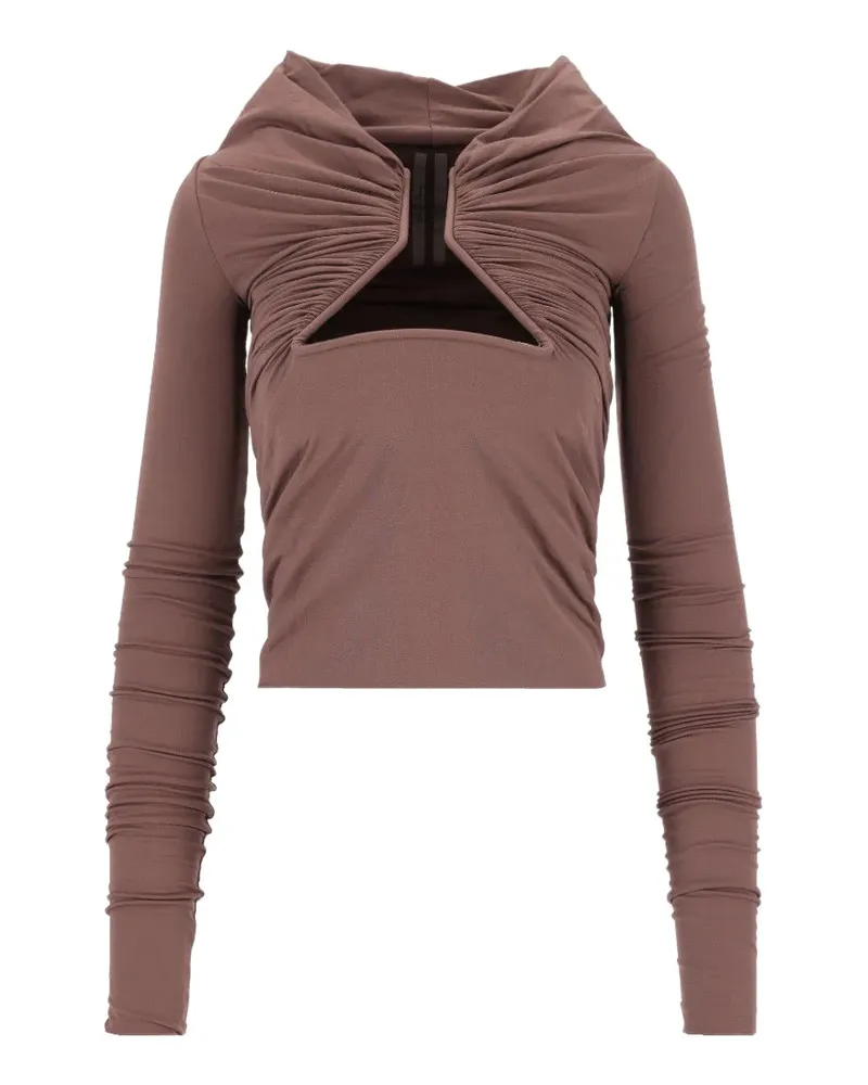 Rick Owens Prong ruched long-sleeve T-shirt - Braun Braun