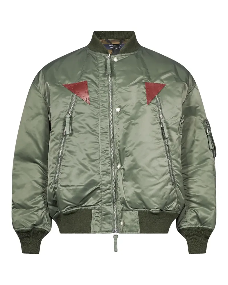 Comme des Garçons leather-patch bomber jacket - Grün Grün