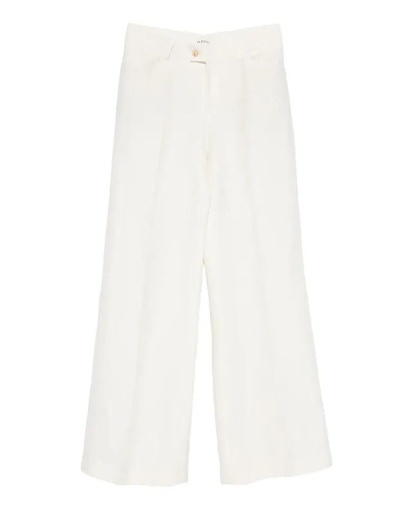 Closed pressed-crease wide-leg trousers - Nude Nude