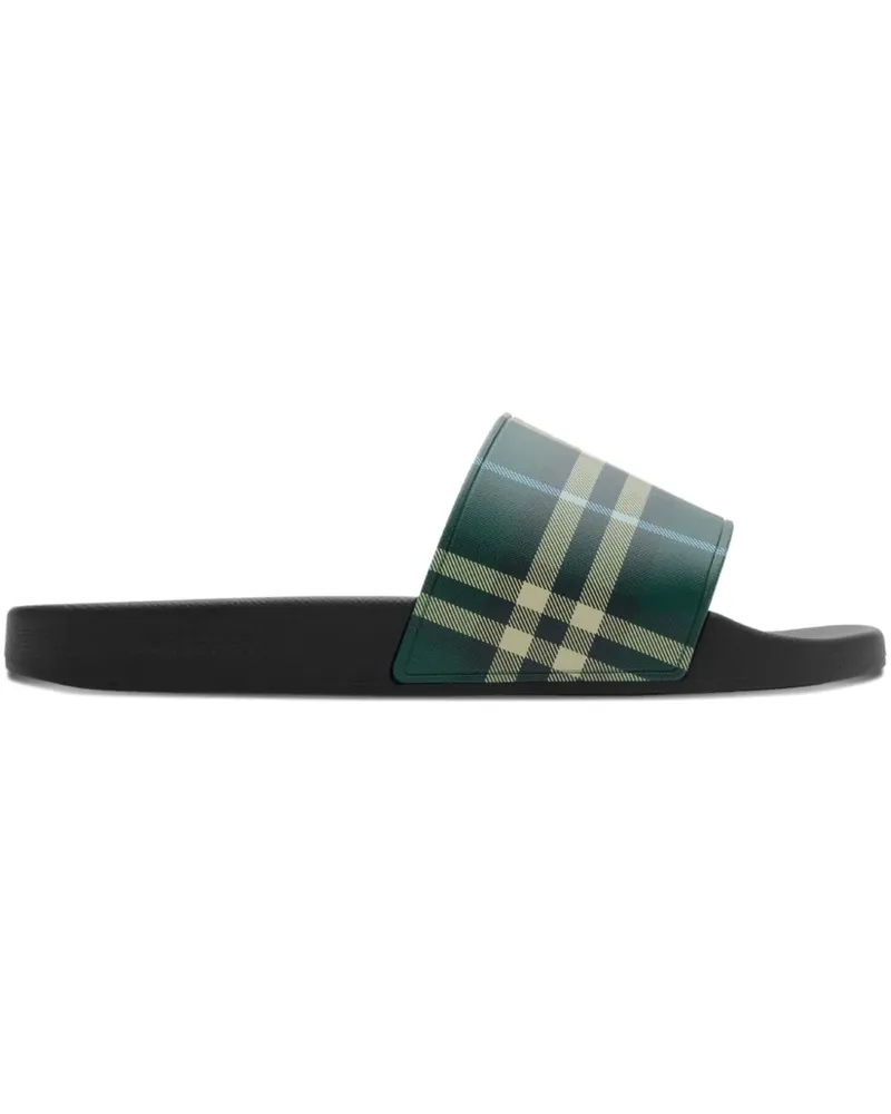 Burberry Pantoletten mit Check - Grün Grün