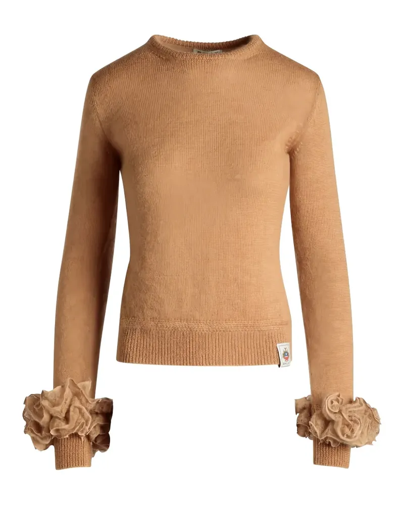 Bally frill-cuff sweater - Nude Nude