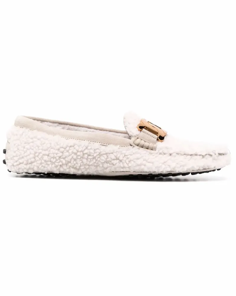 TOD'S Gommino Shearling-Loafer - Weiß Weiß