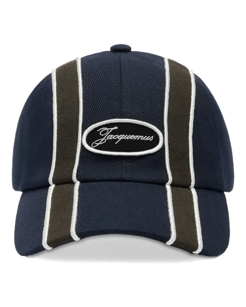 Jacquemus La Casquette Aero striped logo-patch cap - Blau Blau