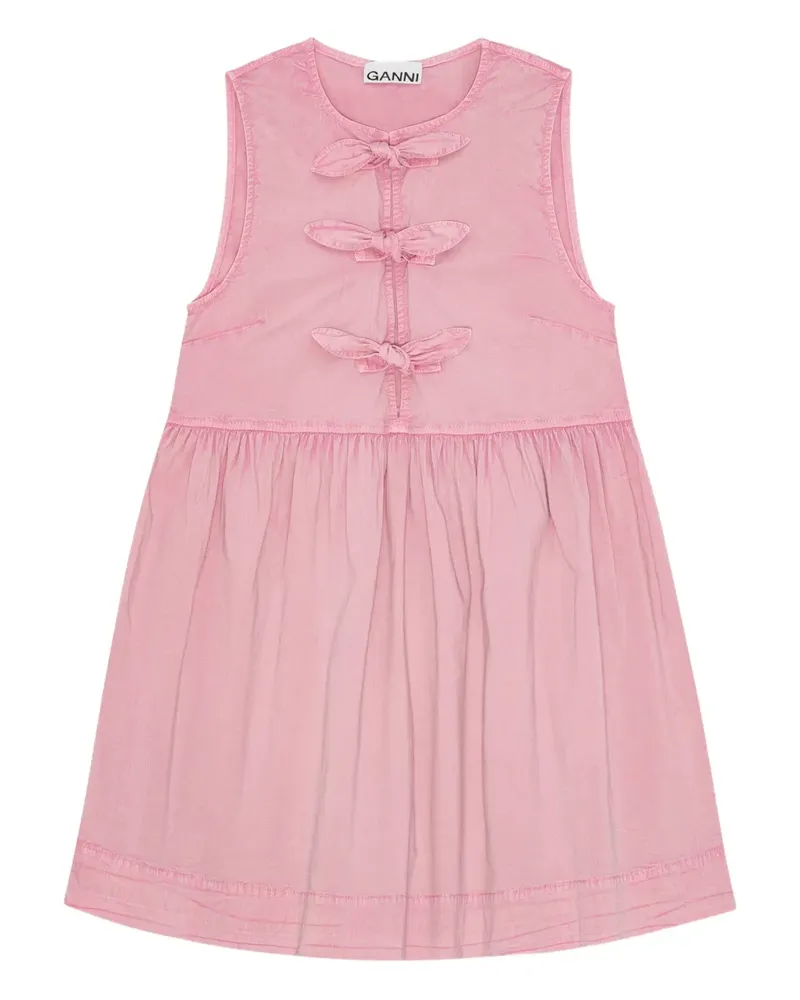 Ganni Kleid mit Bindegürtel - Rosa Rosa