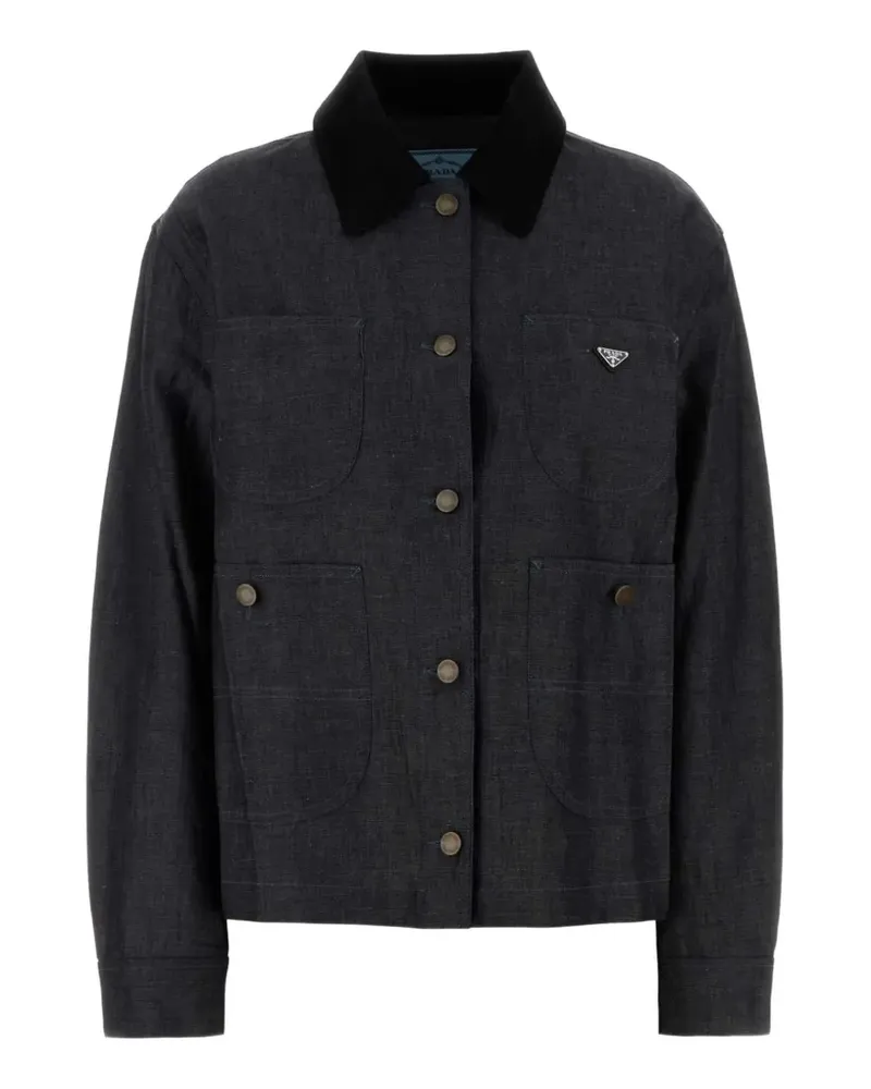 Prada Jacke mit aufgesetztem Kragen - Schwarz Schwarz