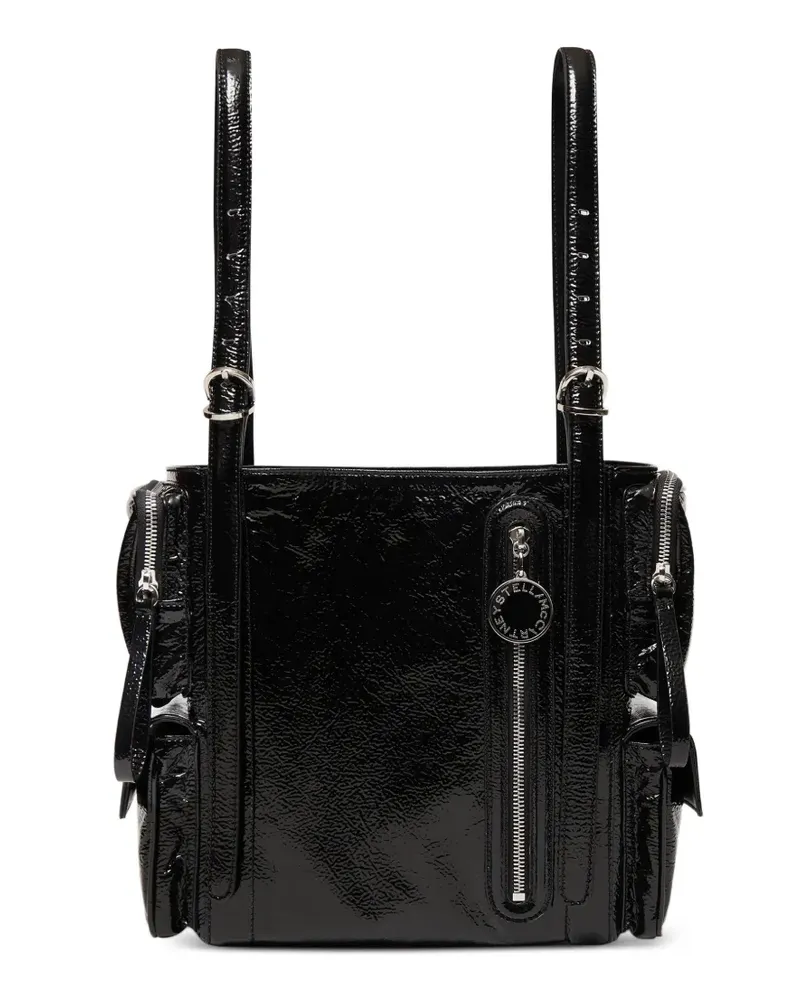 Stella McCartney Tote Bag in Knitteroptik mit mehreren Taschen - Schwarz Schwarz