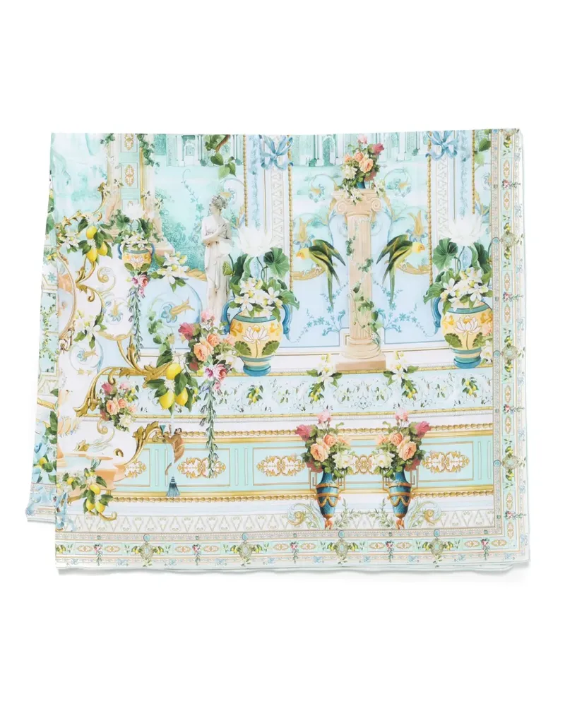 Camilla Sarong mit grafischem Print - Blau Blau