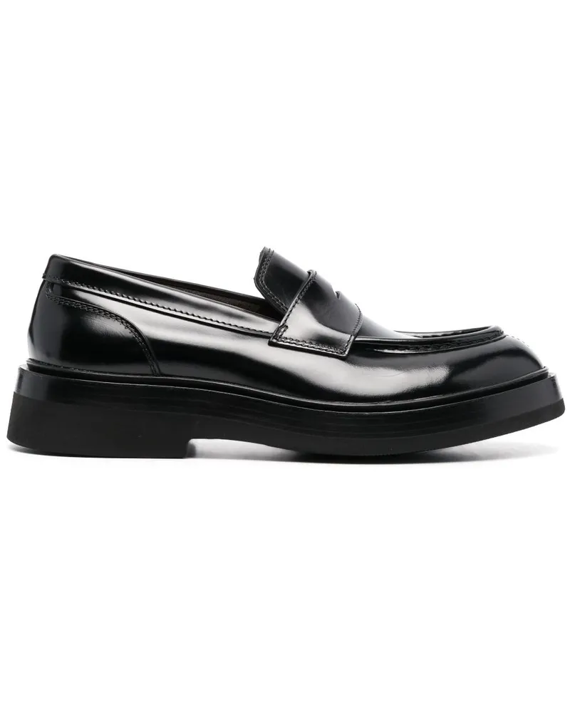 Santoni Loafer aus Lackleder - Schwarz Schwarz