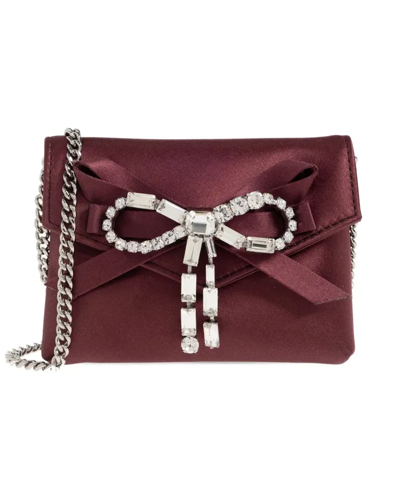 Jimmy Choo bow chain clutch bag - Violett Violett