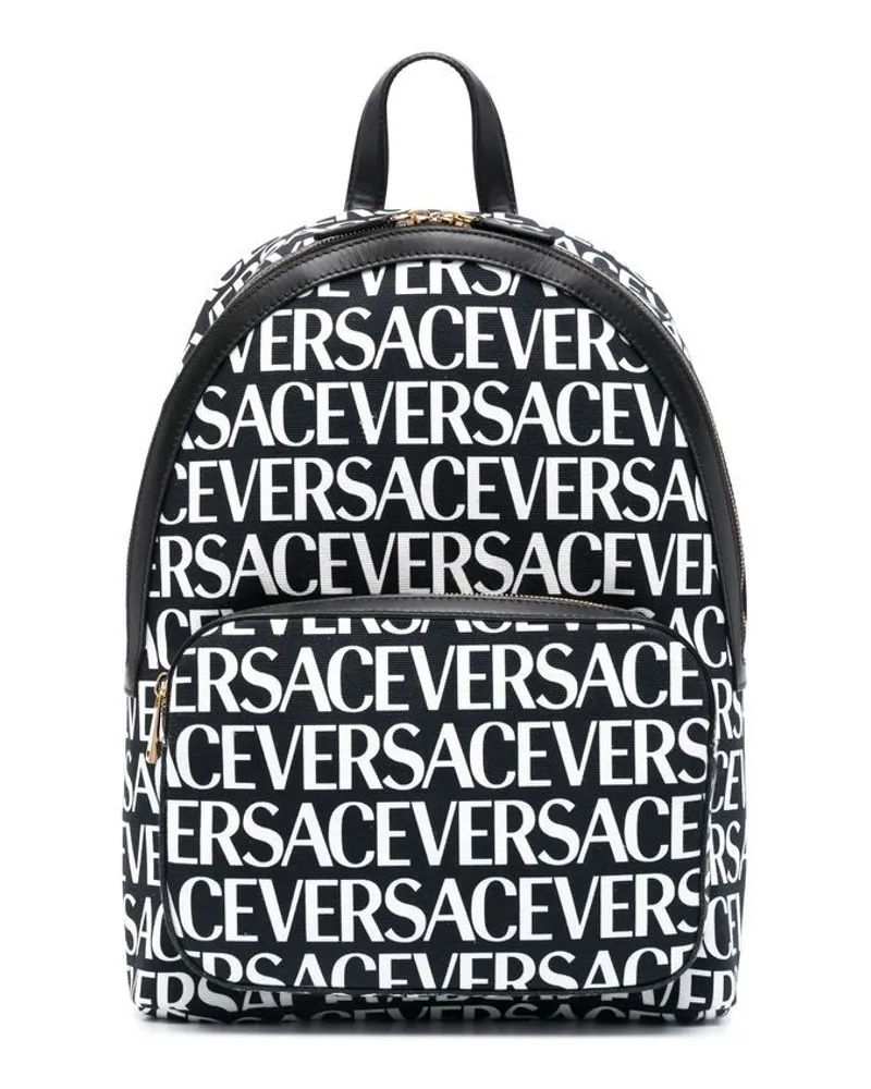 Versace Rucksack mit Logo-Print Schwarz