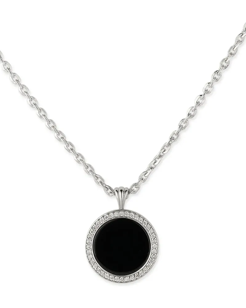 Emanuele Bicocchi Halskette mit Onyx-Amulettanhänger - Silber Silber