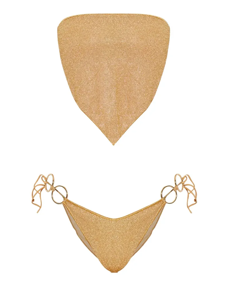 Oséree ring-detail bikini - Gold Gold