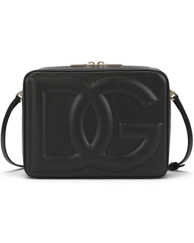 Dolce & Gabbana Mittelgroße Kameratasche DG-Logo - Schwarz Schwarz
