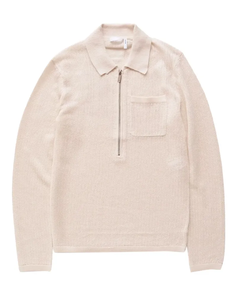 Helmut Lang Langärmeliger Pullover mit Polokragen - Nude Nude