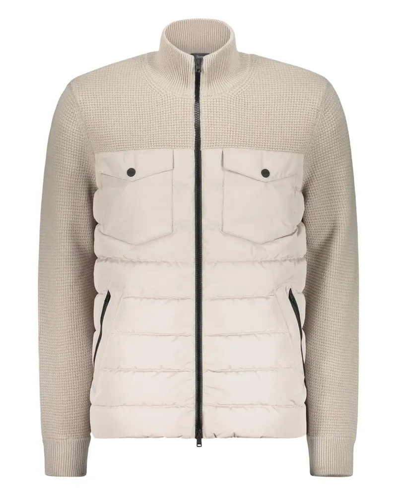 Herno padded-panel knitted jacket - Nude Nude