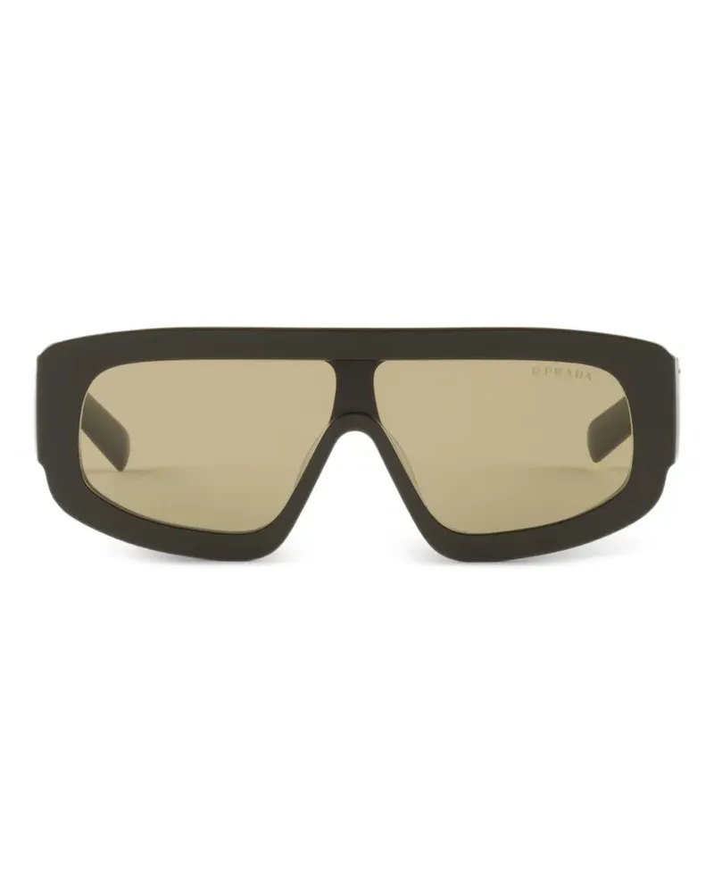 Prada Sonnenbrille mit Dreieck-Logo - Grün Grün