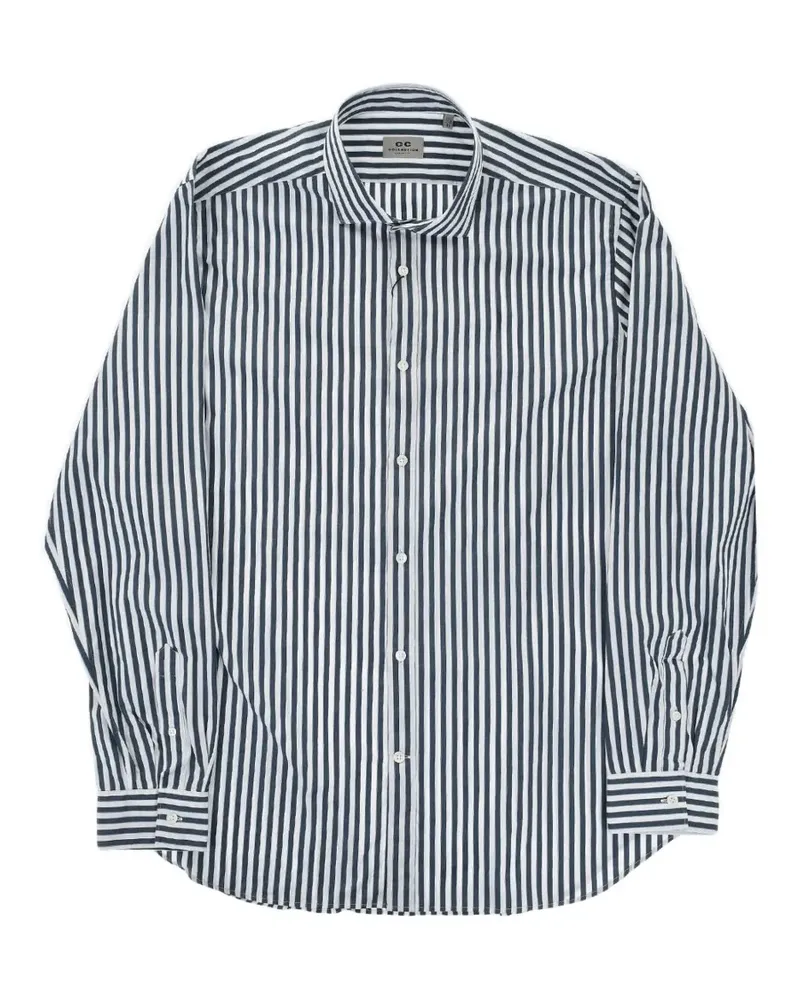 Corneliani Gestreiftes Hemd mit französischem Kragen - Weiß Weiß