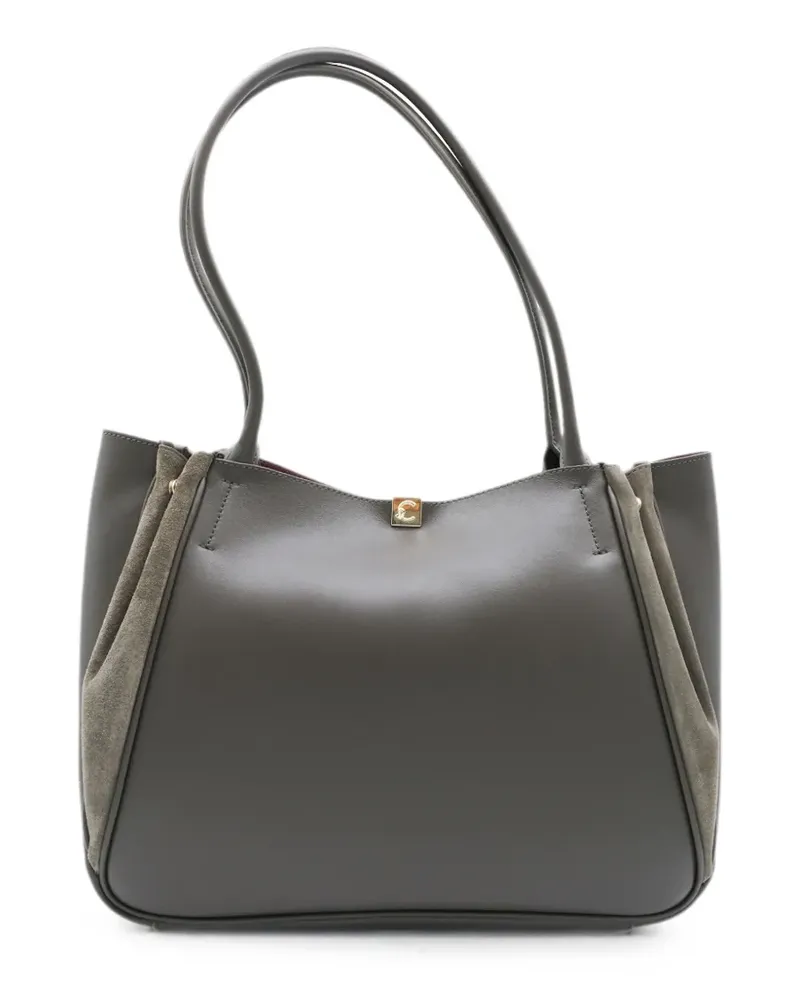 Coccinelle Pansy leather suede-panel tote bag - Grau Grau
