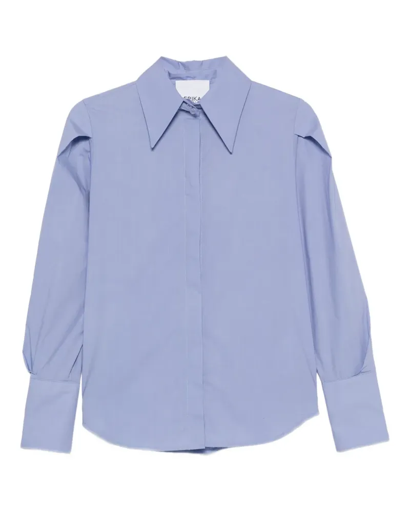 Erika Cavallini pleated-shoulder shirt - Blau Blau