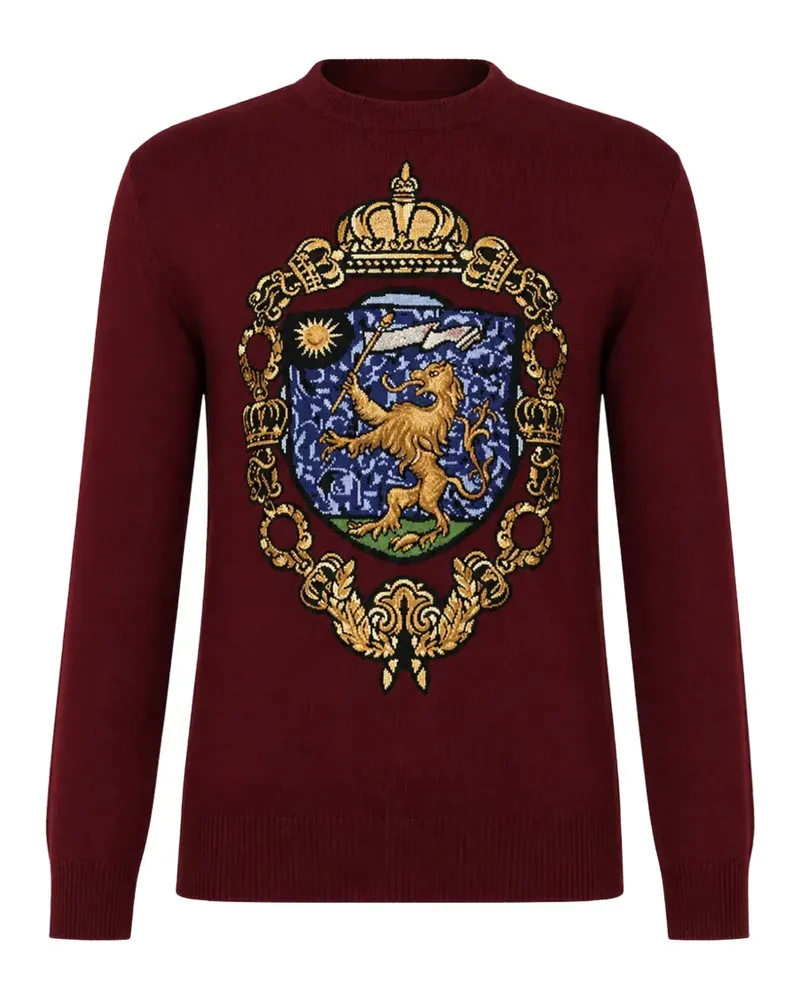Dolce & Gabbana lion-crest embroidered sweater - Rot Rot