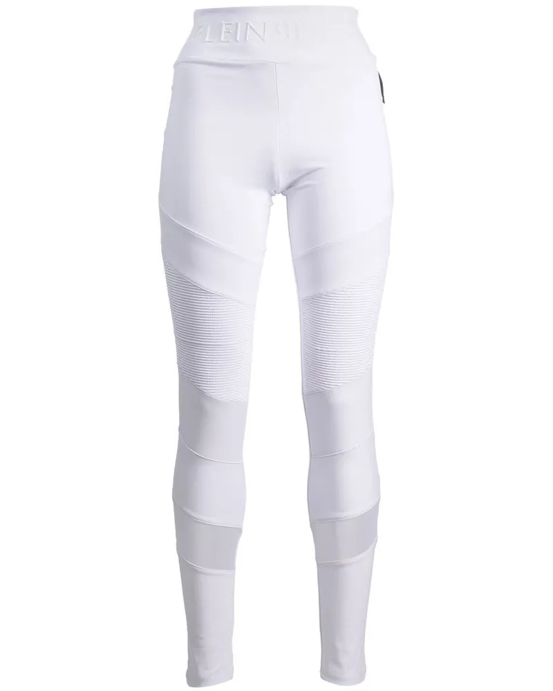 Philipp Plein Leggings mit Logo-Bund - Weiß Weiß