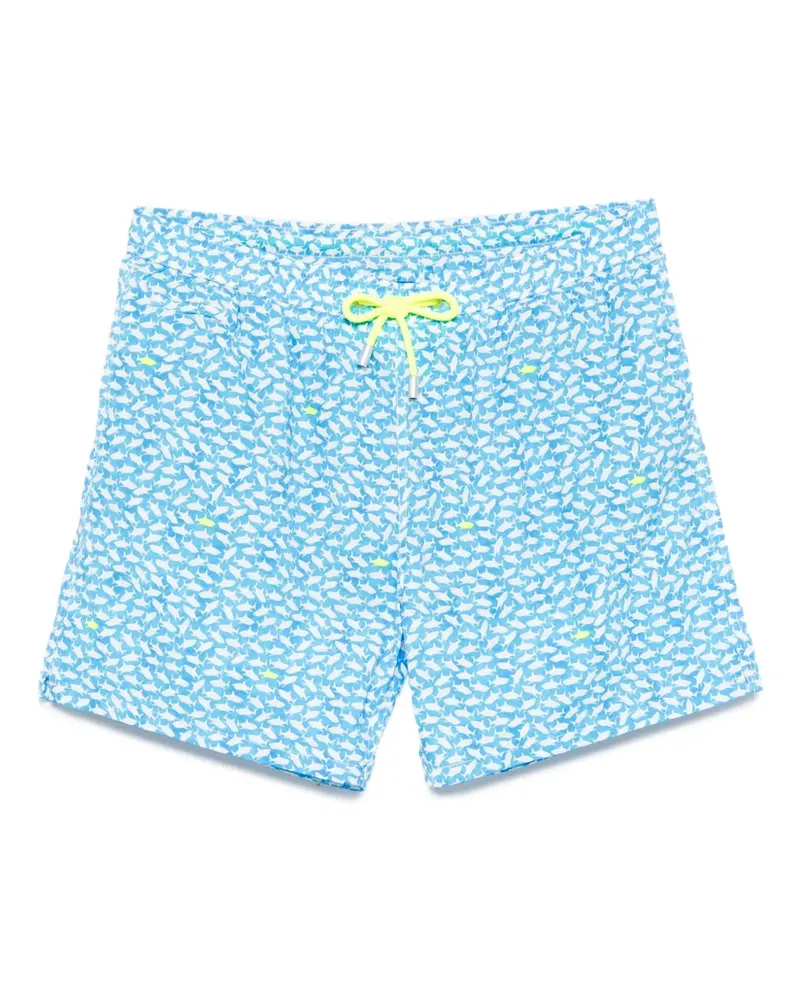 MC2 Saint Barth Badeshorts mit Fische-Print - Blau Blau