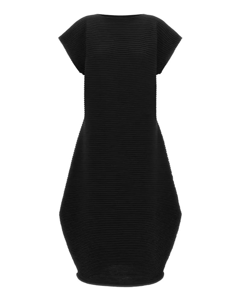 Issey Miyake Zig Zag Knit Cocoon-Midikleid - Schwarz Schwarz