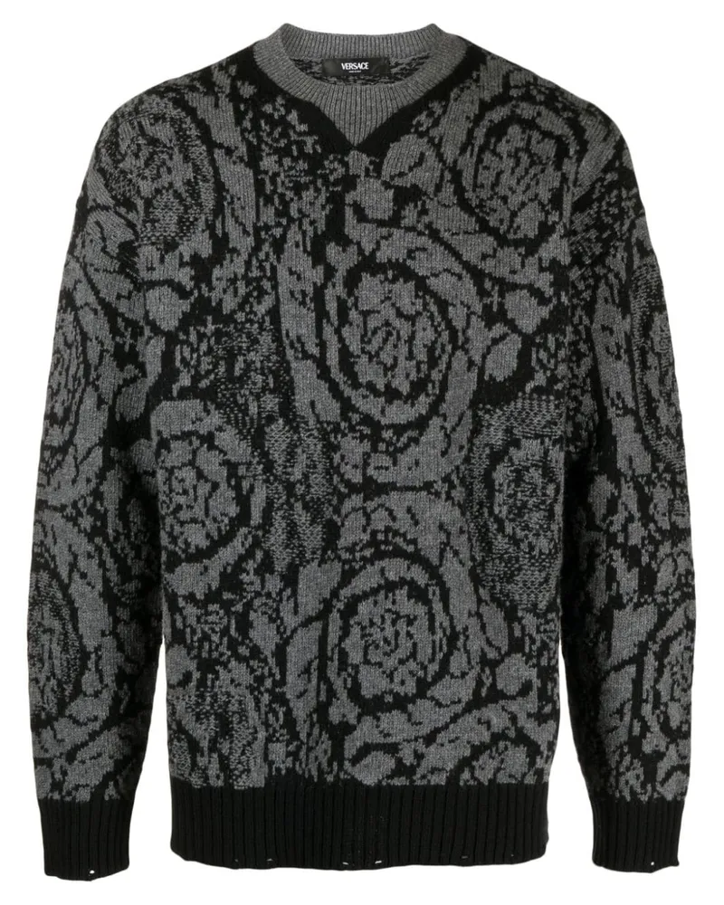 Versace Pullover mit Barocco-Muster - Grau Grau