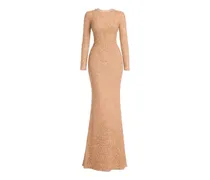 Maxikleid mit Perlen - Nude