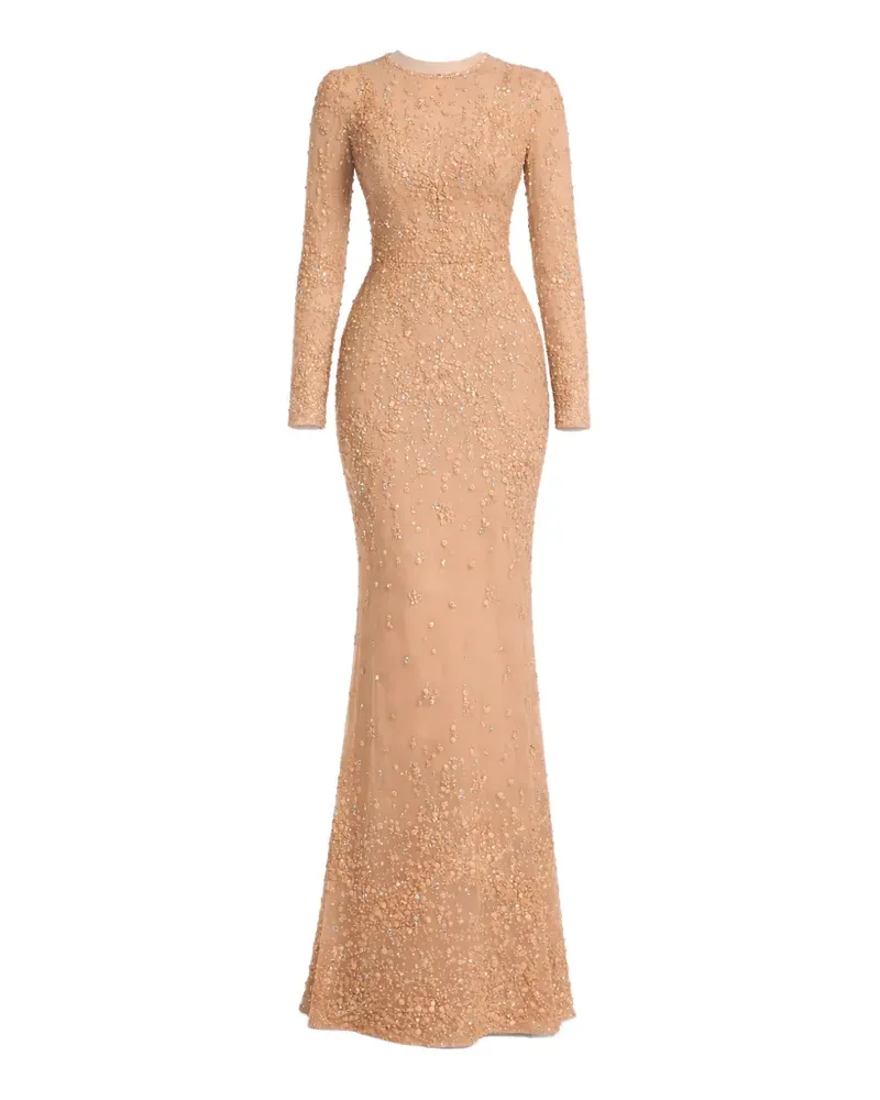 Elie Saab bead-embellished maxi dress - Nude Nude