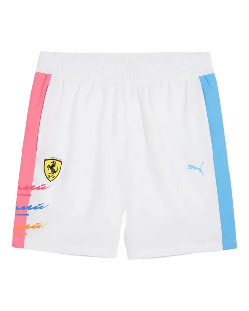 Puma x Ferrari Miami T7 contrast-logo track shorts - Weiß Weiß