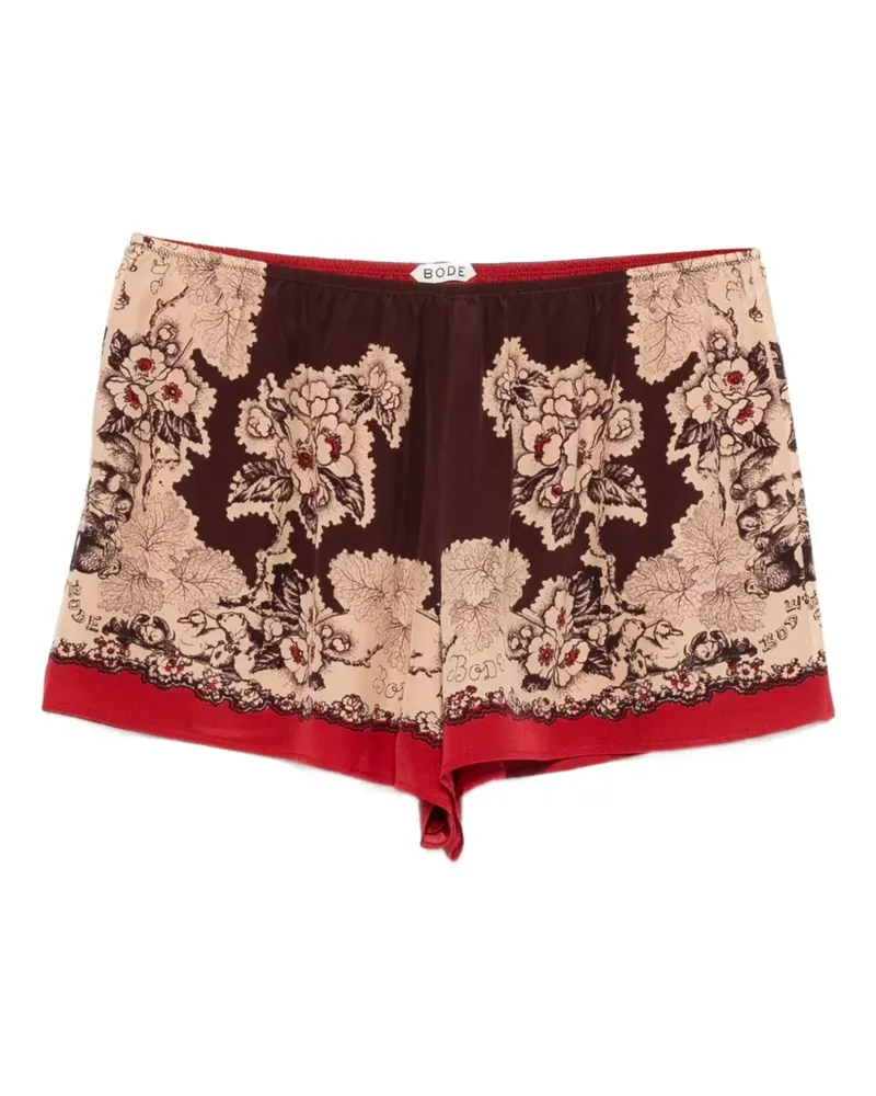BODE floral tap shorts - Rot Rot