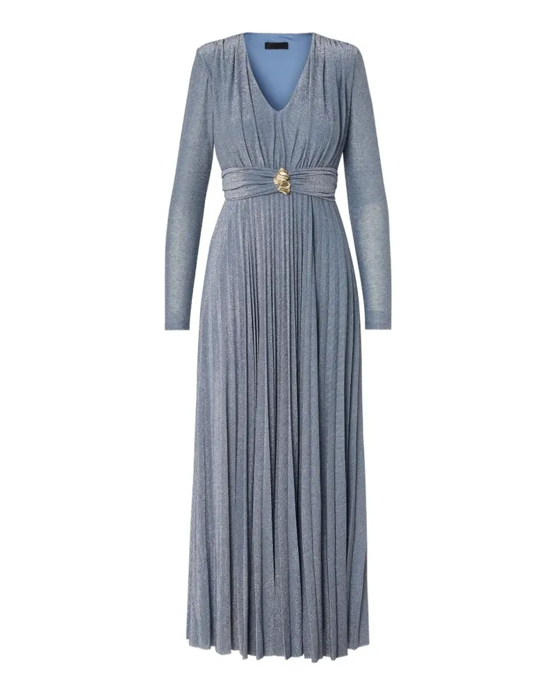 Liu Jo long pleated lurex dress - Blau Blau