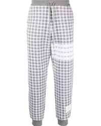 Thom Browne Karierte Jacquard-Jogginghose Grau