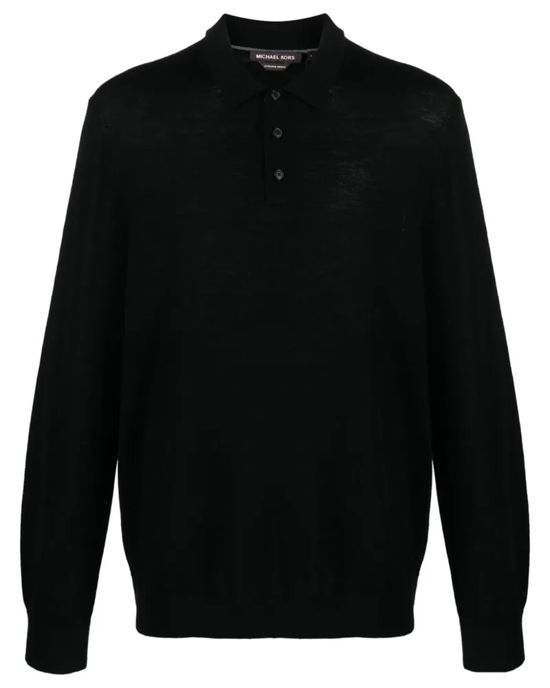 Michael Kors Poloshirt aus Merinowolle - Schwarz Schwarz