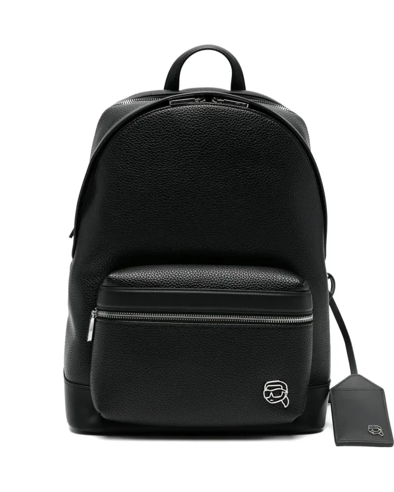 Karl Lagerfeld logo-plaque zipped backpack - Schwarz Schwarz