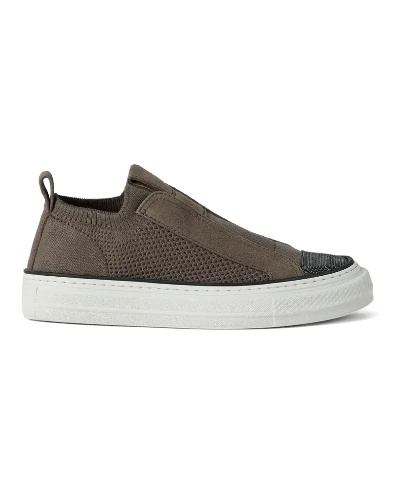 Brunello Cucinelli knitted slip-on sneakers - Braun Braun