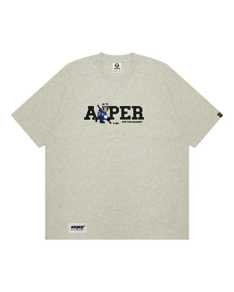 BAPE T-Shirt mit grafischem Print - Grau Grau