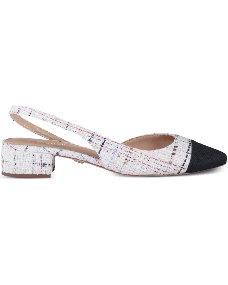 Veronica Beard Cecile tweed slingback pumps - Weiß Weiß