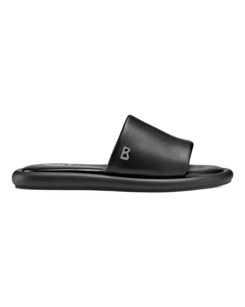 Bogner Portofino Pantoletten mit Logo-Schild - Schwarz Schwarz